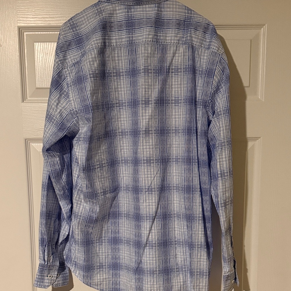 Tailorbyrd Blue Plaid Men's Casual Shirt - Picture 6 of 6